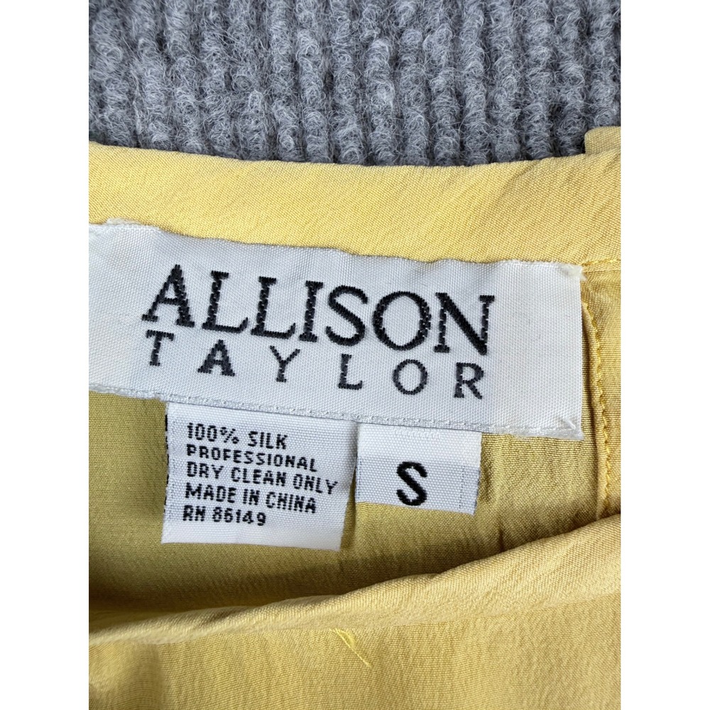 Allison Taylor Womens Yellow 100% Silk Sleeveless Blouse Top Size S - Picture 2 of 5